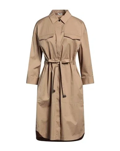 Peserico Woman Midi Dress Sand Size 8 Cotton, Elastane In Beige