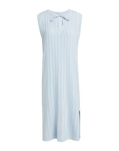 Peserico Woman Midi Dress Sky Blue Size 10 Cotton