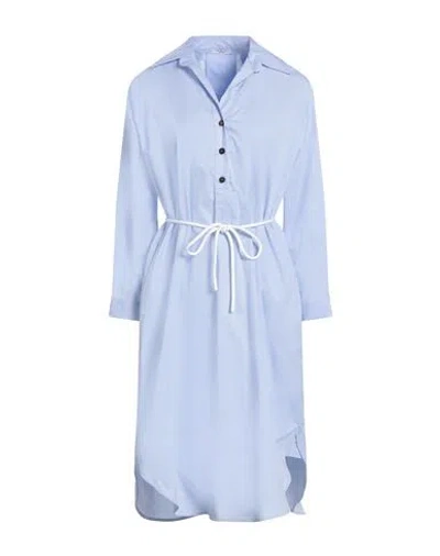 Peserico Woman Midi Dress Sky Blue Size 10 Cotton, Elastane