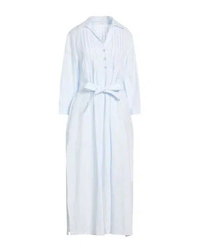 Peserico Woman Midi Dress Sky Blue Size 14 Linen