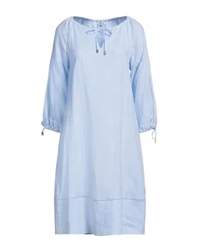 Peserico Woman Midi Dress Sky Blue Size 2 Linen
