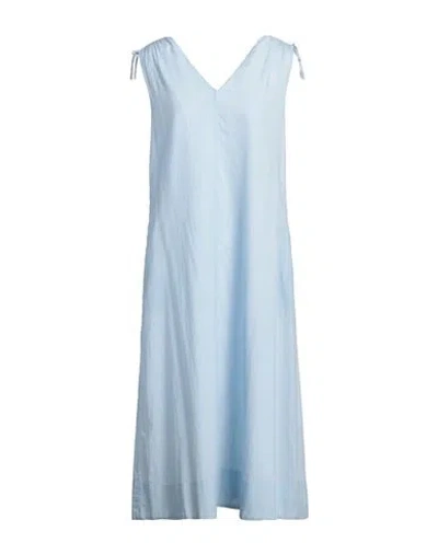 Peserico Woman Midi Dress Sky Blue Size 6 Cotton