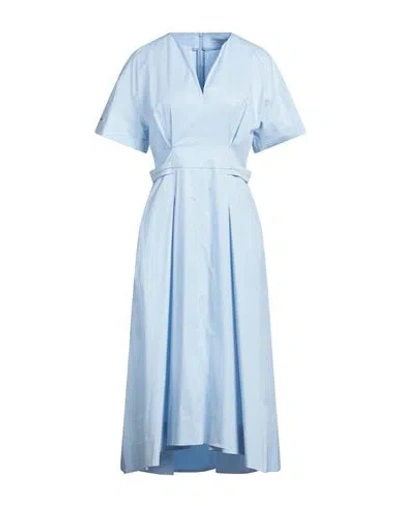 Peserico Woman Midi Dress Sky Blue Size 6 Cotton, Elastane