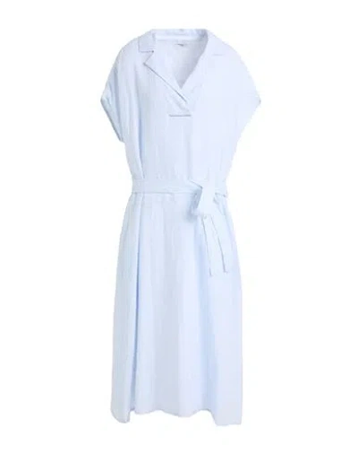 PESERICO PESERICO WOMAN MIDI DRESS SKY BLUE SIZE 6 LINEN
