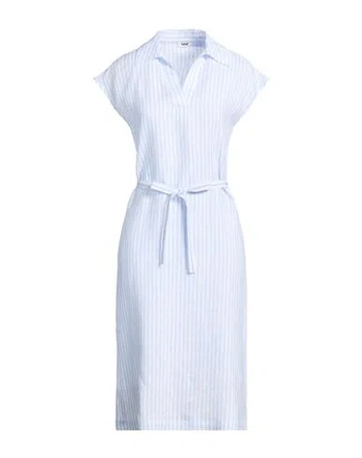 Peserico Woman Midi Dress Sky Blue Size 6 Linen