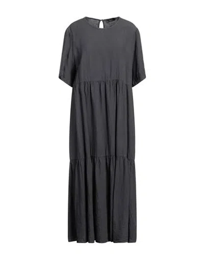 Peserico Woman Midi Dress Slate Blue Size 14 Linen, Cotton