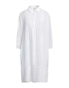 Peserico Woman Midi Dress White Size 4 Linen In White