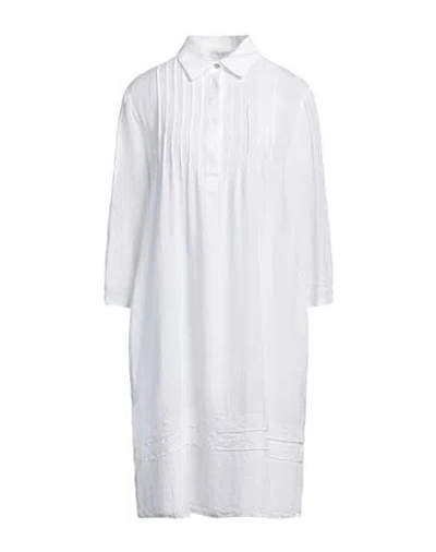 Peserico Woman Midi Dress White Size 4 Linen