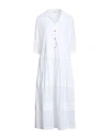 Peserico Woman Midi Dress White Size 6 Cotton In White