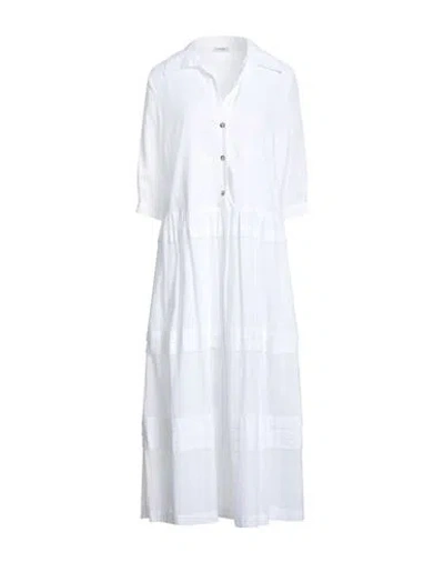 Peserico Woman Midi Dress White Size 6 Cotton