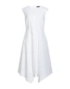 Peserico Woman Midi Dress White Size 6 Cotton, Elastane In White