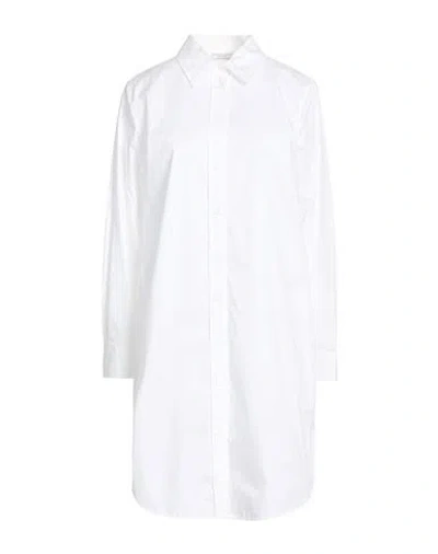 Peserico Woman Midi Dress White Size 6 Cotton, Elastane