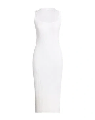 Peserico Woman Midi Dress White Size 8 Cotton, Polyester