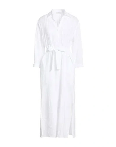 Peserico Woman Midi Dress White Size 8 Linen