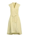 Peserico Woman Midi Dress Yellow Size 10 Cotton, Elastane In Yellow