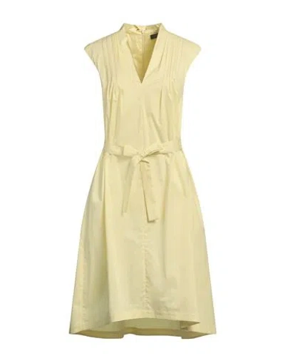 Peserico Woman Midi Dress Yellow Size 10 Cotton, Elastane
