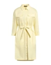 Peserico Woman Midi Dress Yellow Size 12 Cotton, Elastane In Yellow