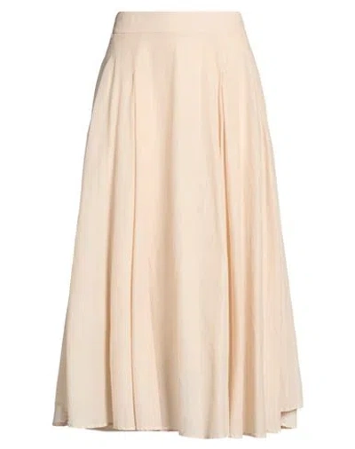 Peserico Woman Midi Skirt Beige Size 10 Cotton In Neutral
