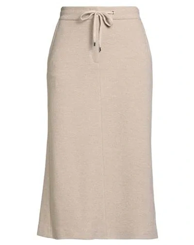 Peserico Woman Midi Skirt Beige Size 10 Cotton, Wool, Cashmere, Polyester, Merino Wool In Pink