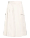 Peserico Woman Midi Skirt Beige Size 6 Cotton, Elastane