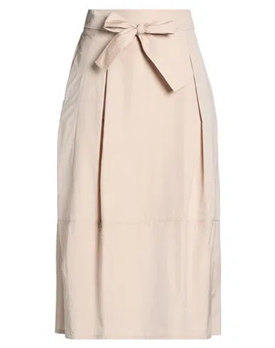Peserico Woman Midi Skirt Beige Size 12 Cotton, Polyester In Neutral
