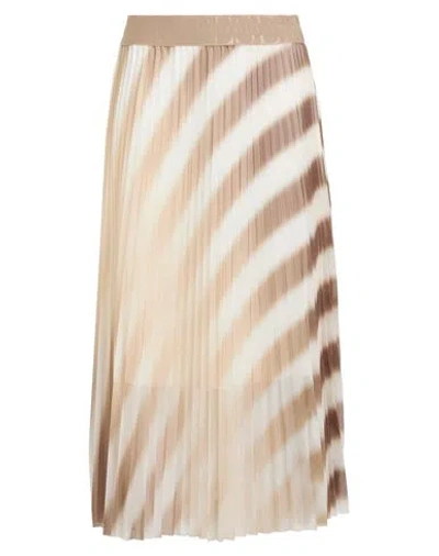 Peserico Woman Midi Skirt Beige Size 12 Polyester In Brown