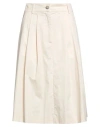Peserico Woman Midi Skirt Beige Size 12 Cotton, Elastane