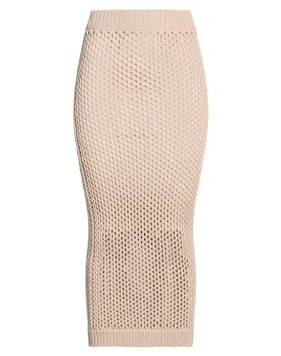 Peserico Woman Midi Skirt Beige Size 14 Cotton, Nylon In Neutral