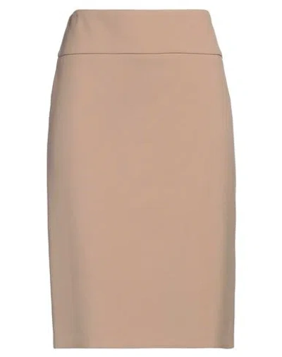 Peserico Woman Midi Skirt Beige Size 10 Polyester, Viscose, Cotton, Elastane