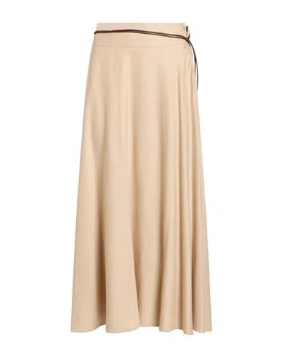 Peserico Woman Midi Skirt Beige Size 4 Viscose, Wool, Elastane In Neutral