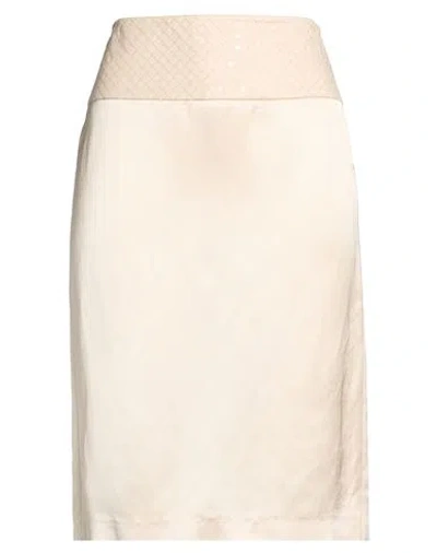 Peserico Woman Midi Skirt Beige Size 6 Viscose, Linen In Neutral