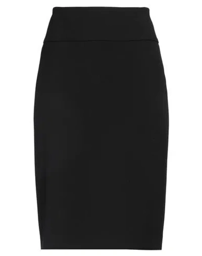 Peserico Woman Midi Skirt Black Size 12 Polyester, Viscose, Cotton, Elastane