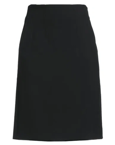 Peserico Woman Midi Skirt Black Size 12 Polyester, Viscose, Cotton, Elastane