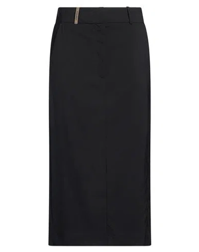 Peserico Woman Midi Skirt Black Size 2 Virgin Wool, Elastane
