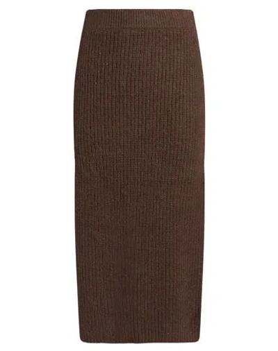 Peserico Woman Midi Skirt Brown Size 6 Virgin Wool, Silk, Viscose, Cashmere, Polyester