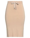 Peserico Woman Midi Skirt Camel Size 10 Cotton In Beige