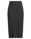 Peserico Woman Midi Skirt Charcoal Size 14 Virgin Wool, Silk, Viscose, Cashmere, Polyester In Gray