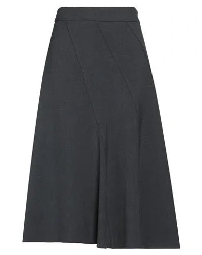 Peserico Woman Midi Skirt Charcoal Size 6 Polyester, Viscose, Cotton, Elastane In Grey