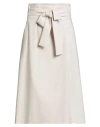 Peserico Woman Midi Skirt Cream Size 2 Polyester, Virgin Wool, Elastane In Neutral