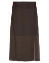 Peserico Woman Midi Skirt Dark Brown Size 16 Lyocell, Nylon, Merino Wool, Cashmere, Viscose In Brown