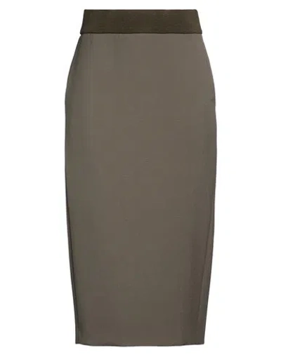 Peserico Woman Midi Skirt Dark Green Size 6 Polyester, Viscose, Cotton, Elastane