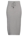 Peserico Woman Midi Skirt Grey Size 14 Virgin Wool, Silk, Cashmere, Metallic Fiber, Viscose In Gray