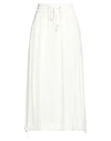 Peserico Woman Midi Skirt Ivory Size 10 Cotton, Polyester In White
