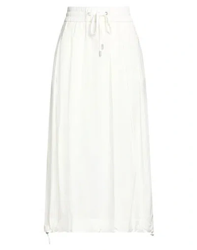 Peserico Woman Midi Skirt Ivory Size 10 Cotton, Polyester In White