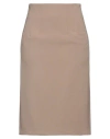 Peserico Woman Midi Skirt Khaki Size 12 Polyester, Viscose, Cotton, Elastane