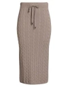 Peserico Woman Midi Skirt Khaki Size 12 Virgin Wool, Silk, Viscose, Cashmere, Polyester In Neutral