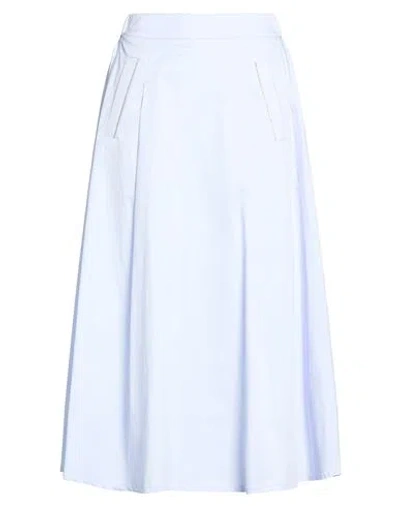 Peserico Woman Midi Skirt Light Blue Size 0 Cotton, Elastane In White