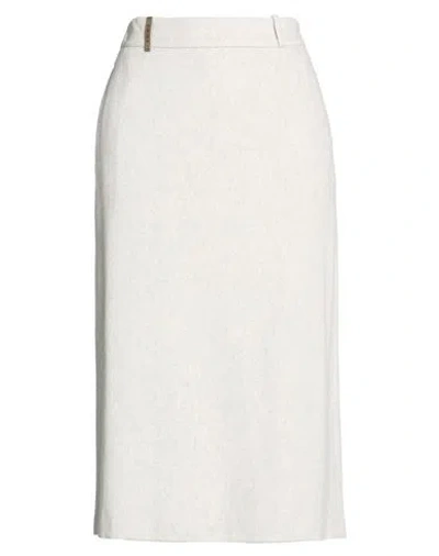 Peserico Woman Midi Skirt Light Grey Size 6 Cashmere In Gray