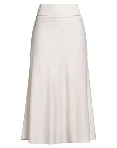 Peserico Woman Midi Skirt Light Pink Size 14 Viscose, Wool, Elastane In White