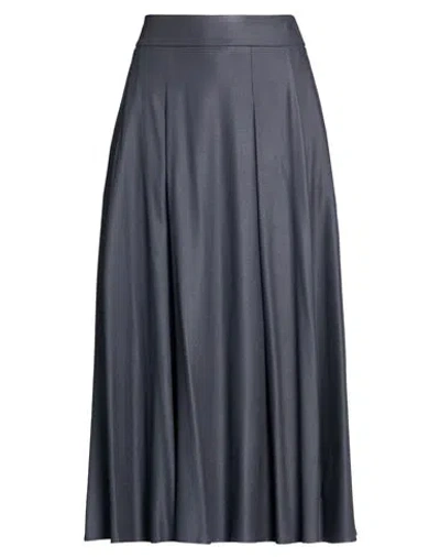 Peserico Woman Midi Skirt Midnight Blue Size 10 Viscose, Wool, Elastane